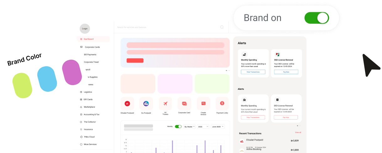 Services and branding to choose from 